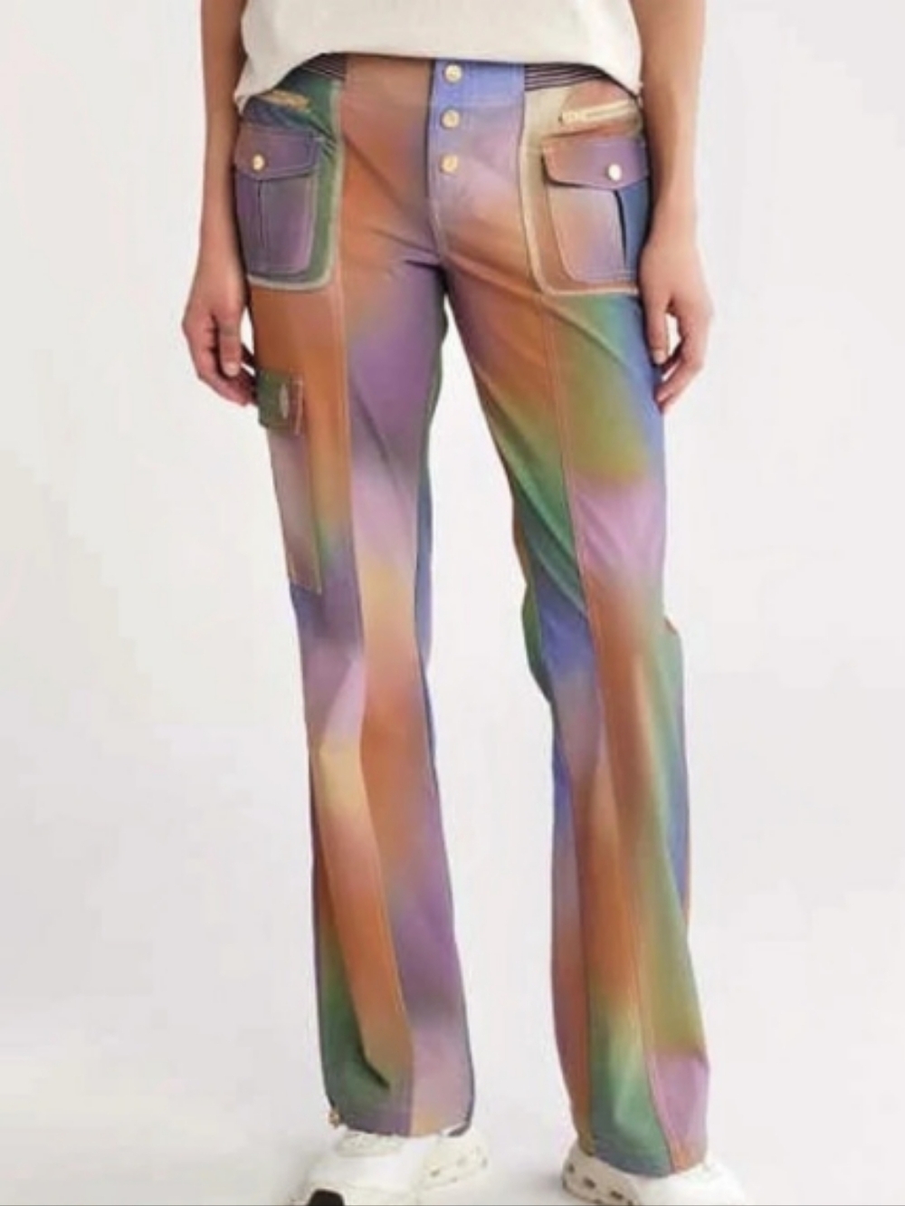 Free People Cascade Print Flare Pants X-Small, BLUE COMBO